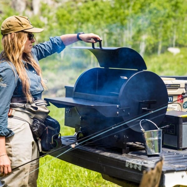 Tailgater Traeger grill being used at party in Portland